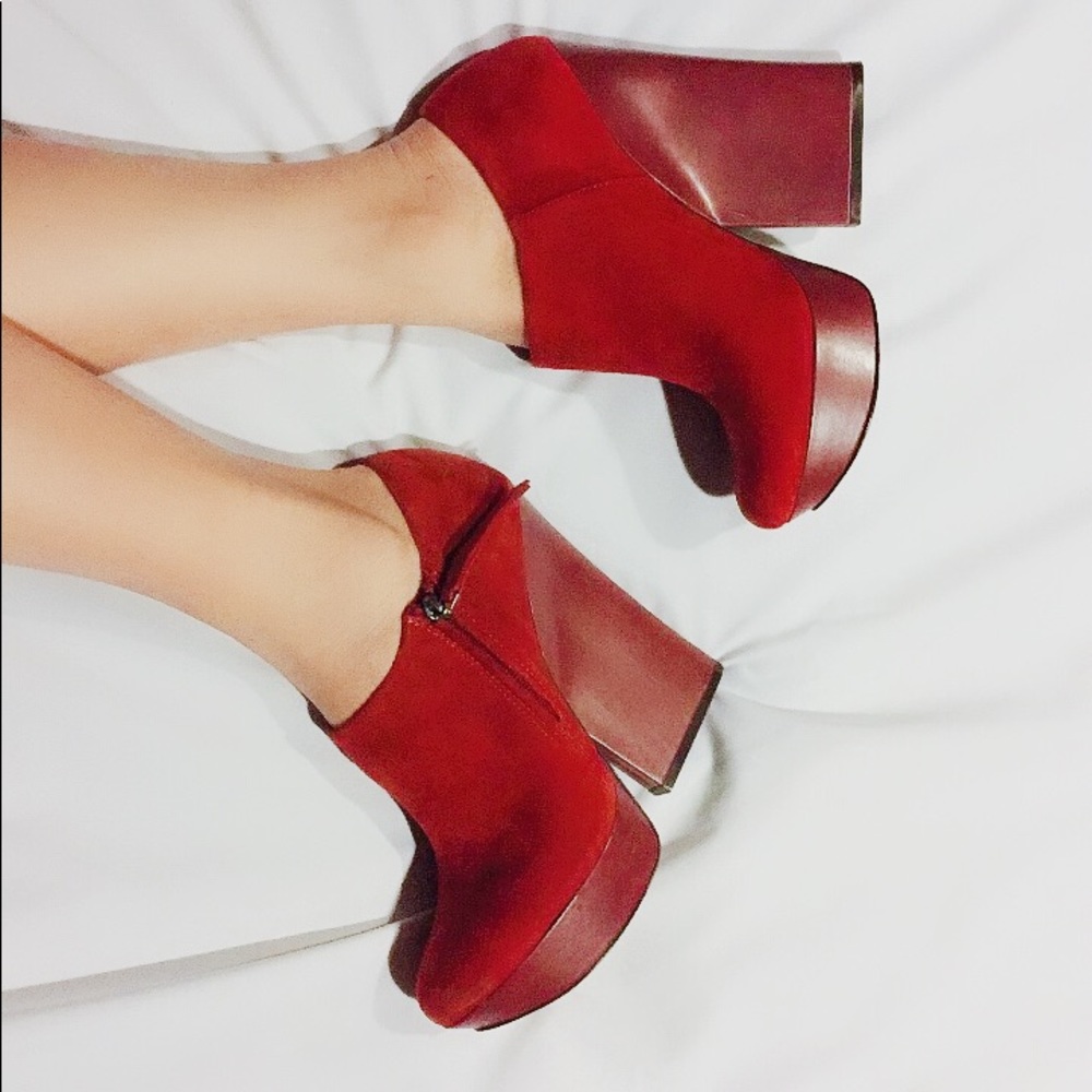 Boutique 9 Red Leather Runway Heels